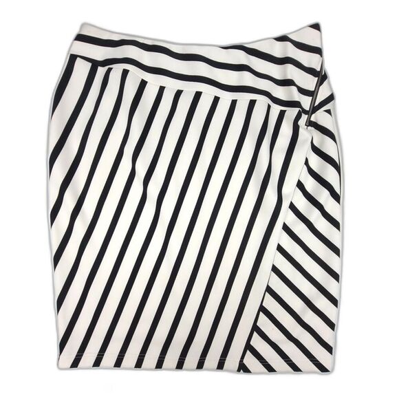 CITY CHIC Beetlejuice Goth Pencil Mini Skirt Black and White Stripe Plus Size 20 - Picture 1 of 9